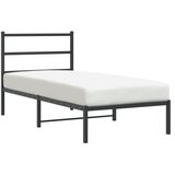Maison Chic Kovinski Postelja za odrasle - Posteljni Okvir z vzglavjem črn 90x200 cm, (22080255) Cene