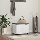  Klupa za hodnik s jastukom s policom Bijeli 60 x 38 x 46 cm | shoptok.hr