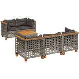 Maison Chic Seti vrtnega pohištva - Vrtna garnitura - Vrtni pohištvo set 6-delna z blazinami siv poli ratan, (21807083) | Shoptok.si