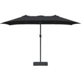  Vrtni dežnik Črna 385 x 209 x 244 cm Poliester in jeklo, (5000160743) | Shoptok.si