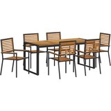  Komplet za jedilnico v vrtu 7 pcs Črna in rjava poli ratan, (5000288436) | Shoptok.si