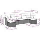  8-dijelni set vrtnih sofa od poliratana s jastucima crni | shoptok.hr