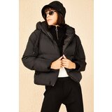 Bianco Lucci Women's Black Hooded Puffer Coat | ePonuda.com
