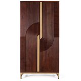 GINER Y COLOMER barska omarica iz mangovega lesa in kovine, višina 179 cm, (22147103) | Shoptok.si
