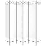 Sobna pregrada sa 6 panela bijela 240 x 200 cm od tkanine | shoptok.hr