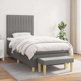  Box spring postelja z vzmetnico temno siva 90x190 cm blago, (20791310) Cene