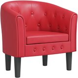  Zaobljena fotelja od umjetne kože crvena | shoptok.hr