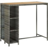  Barski stol sa stalkom za pohranu sivi 120x60x110 cm poliratan | shoptok.hr