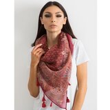 Fashion Hunters Scarf with fringes and a burgundy print Cene