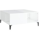 Maison Chic Klubska mizica - kavna mizica - Nizka mizica visok sijaj bela 80x80x36,5 cm inženirski les, (21752261) Cene