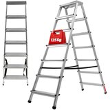 KADAX aluminijasta lestev za domačo uporabo, 7 stopnic, dvostranska, zložljiva, (5000346193) | Shoptok.si