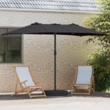  Vrtni dežnik Črna 385 x 209 x 244 cm Poliester in jeklo, (5000160743) | Shoptok.si