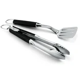 Premium Grillbesteck 2-teilig Kompakt, Edelstahl, Schwarz