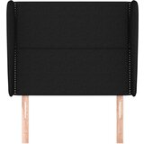  Vzglavje z ušesi črno 103x23x118/128 cm blago, (20737404) | Shoptok.si