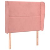  The Living Store Vzglavje z ušesi roza 93x23x118/128 cm žamet - Vzglavje, (21452058) | Shoptok.si