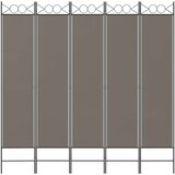 Sobna pregrada s 5 panela antracit 200 x 200 cm od tkanine | shoptok.hr