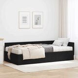  Kutni krevetni okvir s madracem Ostalo 2 pcs Crna tkanina | shoptok.hr