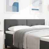 vidaXL LED Uzglavlje s gumbima, tamnosivo, 72 cm, tkanina | shoptok.hr
