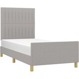  Okvir za krevet s uzglavljem svjetlosivi 100x200 cm od tkanine | shoptok.hr