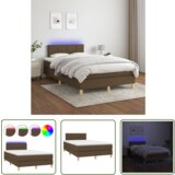 The Living Store Box spring postelja z vzmetnico LED tem. rjava 120x200 cm blago - Box Spring Postelja, (21737304) | Shoptok.si
