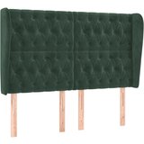  The Living Store Vzglavje z ušesi temno zeleno 163x23x118/128 cm žamet - Vzglavje, (21453809) | Shoptok.si