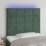  The Living Store LED posteljno vzglavje temno zeleno 80x5x118/128 cm žamet - LED Vzglavje, (21488053) | Shoptok.si
