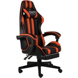 vidaXL Racing stol z oporo za noge črno in oranžno umetno usnje | Shoptok.si