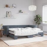 vidaXL Izvlečna dnevna postelja z vzmetnico tem. siva 90x200 cm žamet Cene