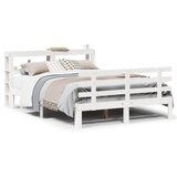  Okvir kreveta s uzglavljem bijeli 120 x 190 cm od borovine | shoptok.hr