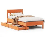 vidaXL Okvir kreveta bez madraca voštano smeđi 75 x 190 cm od borovine | shoptok.hr