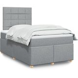  Krevet s oprugama i madrac svjetlosivi 120 x 200cm od tkanine | shoptok.hr