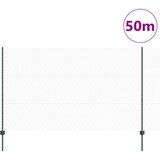 vidaXL Ograda Stupovi 11 kom U-Kanal Zelena 140 cm Čelik, Hexagon Ograda Zelena 1,4x50 m Čelik | shoptok.hr
