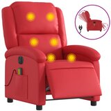 Maison Chic Električni masažni naslanjač - Relax naslanjač rdeče umetno usnje, (22134793) | Shoptok.si