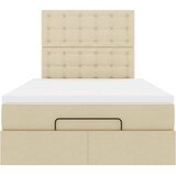  Otomanski okvir kreveta s madraca krem 120x190 cm od tkanine | shoptok.hr