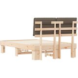 vidaXL Posteljni okvir z oblazinjenim vzglavjem Taupe 120 x 200 cm | Shoptok.si