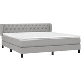  Krevet box spring s madracem svjetlosiva 160x200 cm tkanina Slike