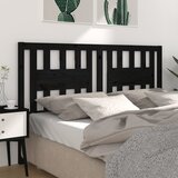  Uzglavlje crno 126 x 4 x 100 cm od masivne borovine | shoptok.hr