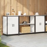 vidaXL Kuhinjski set za shranjevanje 3 pcs Bela 210 x 50 x 92 cm | Shoptok.si