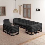  Sedežna garnitura 9-delna z blazinami trdna borovina | Shoptok.si