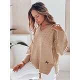 DStreet amski sweter z dekoltem V VERALIA kamelowy | shoptok.hr