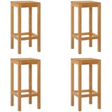 Barska stolica 4 pcs Prirodna 35 x 35 x 75 cm Čvrsto teak drvo | shoptok.hr