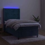  Box spring s madracem LED tamnoplavi 100x200 cm baršun | shoptok.hr