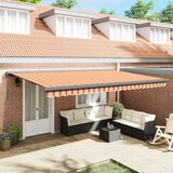 vidaXL ročna zložljiva tenda rumena in oranžna 500x300 cm | Shoptok.si