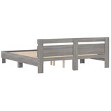  Okvir za krevet s uzglavljem siva boja hrasta 180x200 cm drveni | shoptok.hr