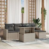 vidaXL 6-dijelni set vrtnih sofa od poliratana s jastucima svjetlosivi | shoptok.hr