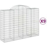  Lučne gabionske košare 9 kom 200x50x140/160cm pocinčano željezo | shoptok.hr