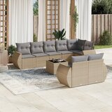vidaXL 9-dijelni set vrtnih sofa s jastucima bež od poliratana | shoptok.hr