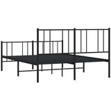  Metalni okvir kreveta uzglavlje i podnožje crni 150x200 cm | Eponuda.com