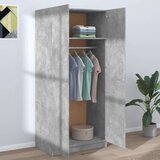  Ormar siva boja betona 80 x 52 x 180 cm od konstruiranog drva | shoptok.hr