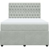  Krevet s oprugama i madracem svjetlosivi 140x190 cm baršunasti | shoptok.hr
